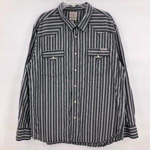 VGW-Lucky Brand grey white western shirt